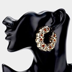 Chunky Link Earrings- Gold